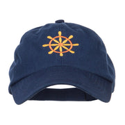 Captain Wheel Logo Embroidered Pet Spun Cap