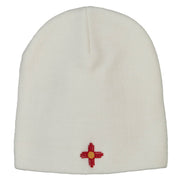 New Mexico Flag Logo Embroidered Knitted Short Beanie