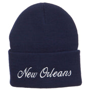 City of New Orleans Embroidered Long Beanie