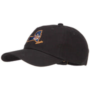 New York State Flag Map Embroidered Unstructured Washed Cap