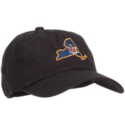 New York State Flag Map Embroidered Unstructured Washed Cap