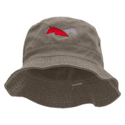 Dual Horse Embroidered Bucket Hat