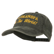 Number 1 Grandpa in the World Embroidered Washed Cotton Cap