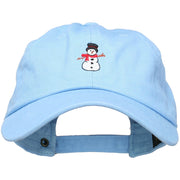 Snowman with Scarf Embroidered Unstructured Cap