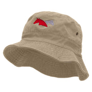 Dual Horse Embroidered Bucket Hat