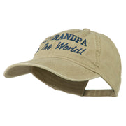 Number 1 Grandpa in the World Embroidered Washed Cotton Cap