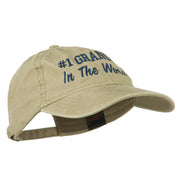 Number 1 Grandpa in the World Embroidered Washed Cotton Cap