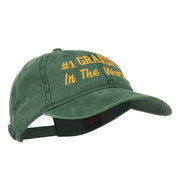 Number 1 Grandpa in the World Embroidered Washed Cotton Cap