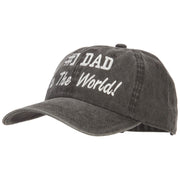 #1 Dad in the world! Embroidered Washed Buckle Cap