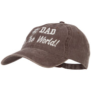 #1 Dad in the world! Embroidered Washed Buckle Cap