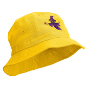 Scary Pumpkin Ghost Embroidered Bucket Hat - Yellow OSFM