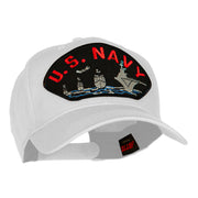 US Navy Ship Fan Shape Patched Cotton Twill Cap