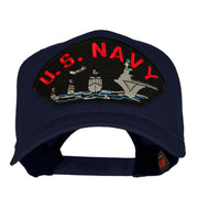 US Navy Ship Fan Shape Patched Cotton Twill Cap