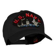 US Navy Ship Fan Shape Patched Cotton Twill Cap