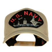 US Navy Ship Fan Shape Patched Cotton Twill Cap