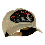 US Navy Ship Fan Shape Patched Cotton Twill Cap