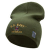 Licensed US Navy Veteran Embroidered Short Beanie Made in USA