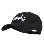 New York Skyline Embroidered Washed Cap