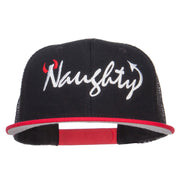 Naughty Devil Embroidered Mesh Snapback