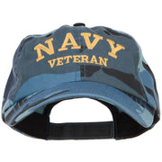 Navy Veteran Letters Embroidered Camo Cap