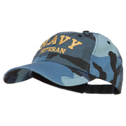 Navy Veteran Letters Embroidered Camo Cap