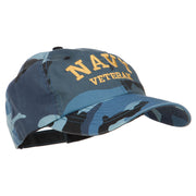 Navy Veteran Letters Embroidered Camo Cap