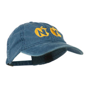 NY with Apple Image Embroidered Washed Cap