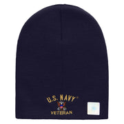 Licensed US Navy Veteran Embroidered Short Beanie Made in USA