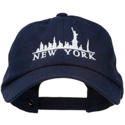 New York Skyline Embroidered Washed Cap