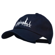 New York Skyline Embroidered Washed Cap