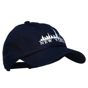 New York Skyline Embroidered Washed Cap