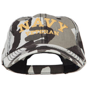 Navy Veteran Letters Embroidered Camo Cap