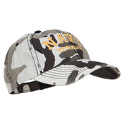 Navy Veteran Letters Embroidered Camo Cap