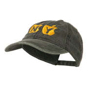 NY with Apple Image Embroidered Washed Cap