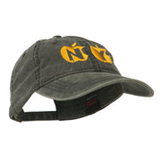 NY with Apple Image Embroidered Washed Cap