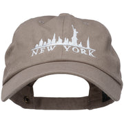 New York Skyline Embroidered Washed Cap