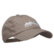 New York Skyline Embroidered Washed Cap