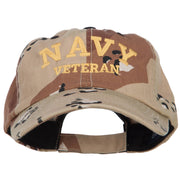 Navy Veteran Letters Embroidered Camo Cap