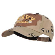 Navy Veteran Letters Embroidered Camo Cap