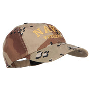 Navy Veteran Letters Embroidered Camo Cap