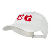 NY with Apple Image Embroidered Washed Cap