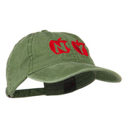 NY with Apple Image Embroidered Washed Cap