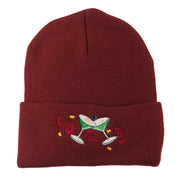 Glasses New Years Embroidered Beanie