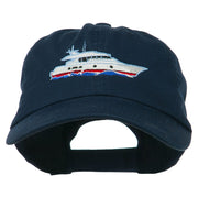 Nautical Yacht Embroidered Pet Spun Washed Cap