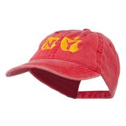 NY with Apple Image Embroidered Washed Cap