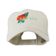 USA State Flower New York Rose Embroidery Cap