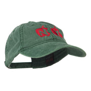 NY with Apple Image Embroidered Washed Cap