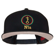 Nia Kwanzaa Embroidered Superior Cotton Twill Flat Bill Prostyle Snapback Cap