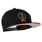 Nia Kwanzaa Embroidered Superior Cotton Twill Flat Bill Prostyle Snapback Cap