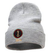 Nia is Purpose Embroidered Knitted Long Beanie